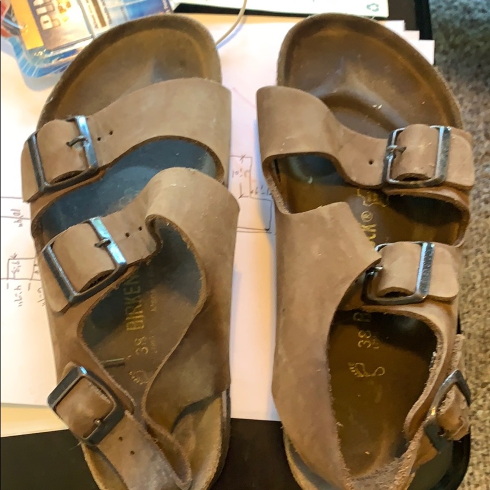 Birkenstock’s light brown sandals
